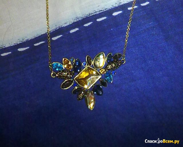 Ожерелье Fan Hua Rhinestone Necklaces Pendants Boho Flower Necklace 2015 Antique Gold Plate