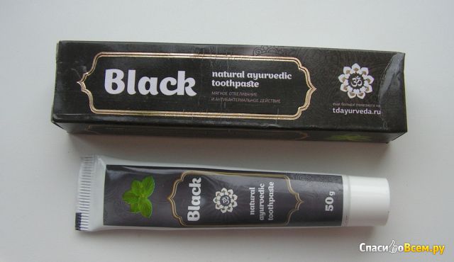 Зубная паста «Торговый дом Аюрведа» Black natural ayurvedic toothpaste