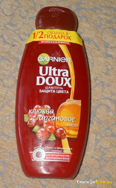 Шампунь Garnier Ultra Doux "Защита цвета" клюква и аргановое масло