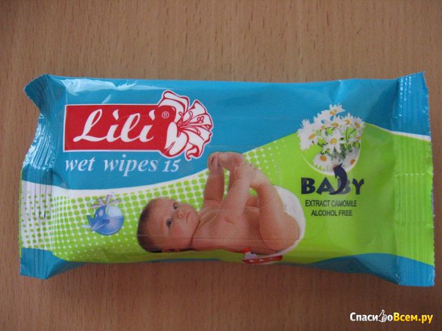 Влажные салфетки Lili для детей с экстрактом ромашки
