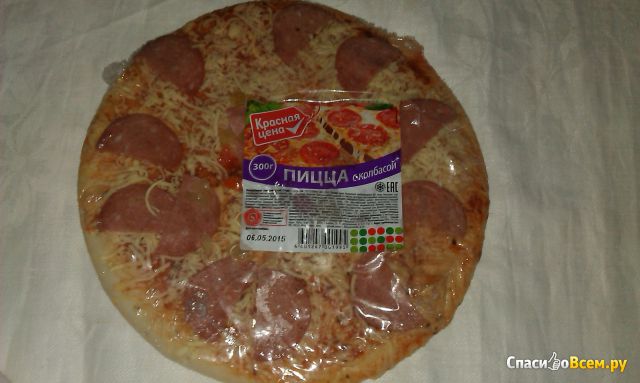 Пицца с колбасой "Красная цена" Полуфабрикат замороженный
