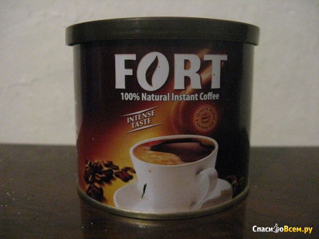 Кофе натуральный растворимый порошкообразный Fort 100% Natural Instant Coffee Intense Taste