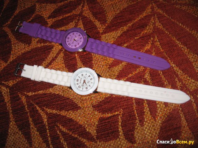Наручные часы с силиконовым ремешком Geneva Watch Gel Crystal Silicone Men Lady Jelly Watch
