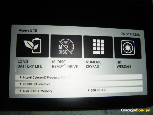 Ноутбук Acer Aspire E5-511-C3A5