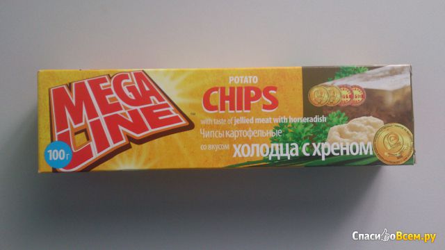 Чипсы картофельные Mega Line со вкусом холодца с хреном