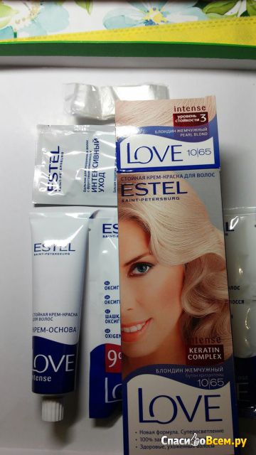 Стойкая крем-краска для волос Estel Intense Keratin Complex 10/65 Блондин жемчужный Бутон хризантемы