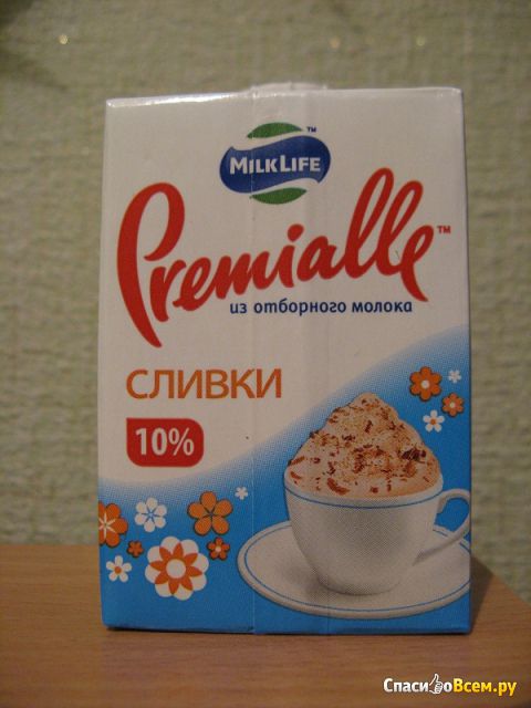 Сливки Milk Life Premialle из отборного молока 10%
