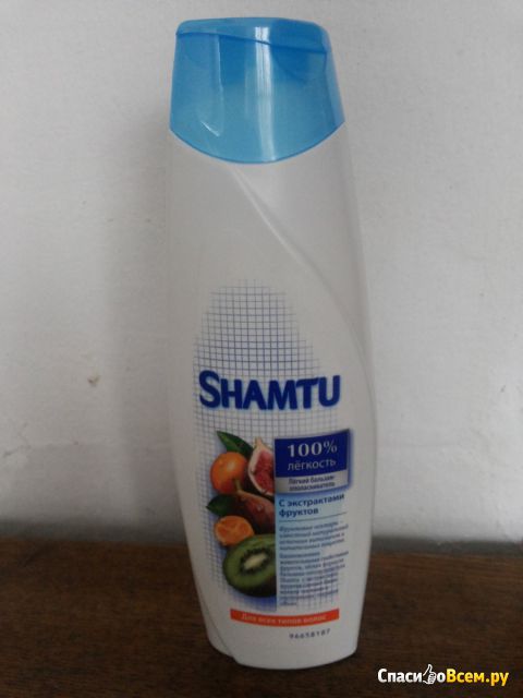 Легкий бальзам-ополаскиватель Shamtu с экстрактами фруктов 100% Легкость для всех типов волос