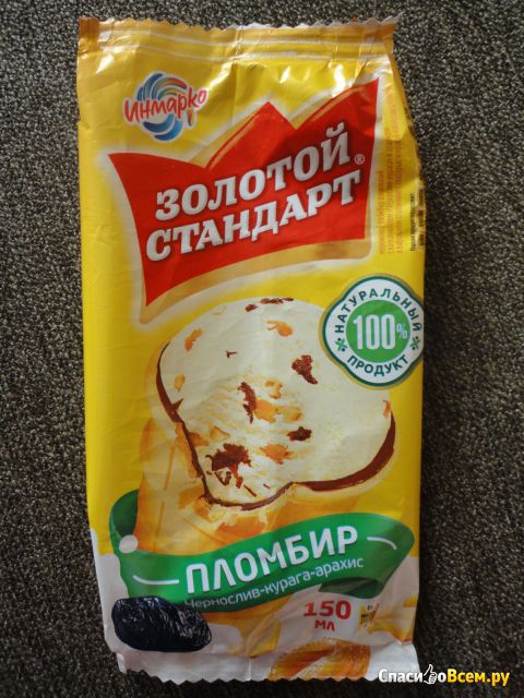 Мороженое Инмарко "Золотой стандарт" чернослив, курага, арахис