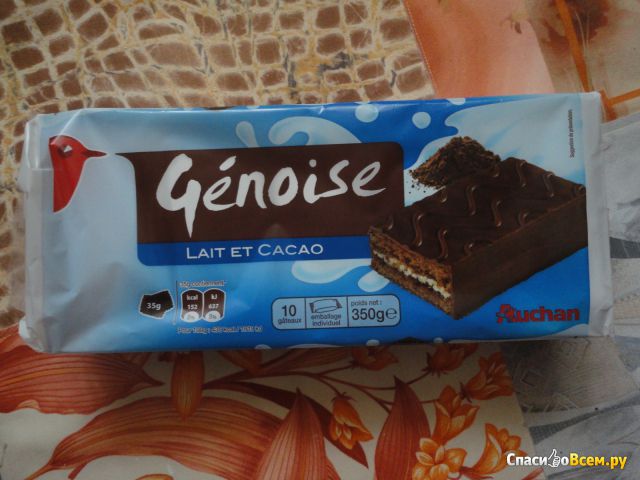 Бисквитное пирожное "Какао-молоко" Auchan