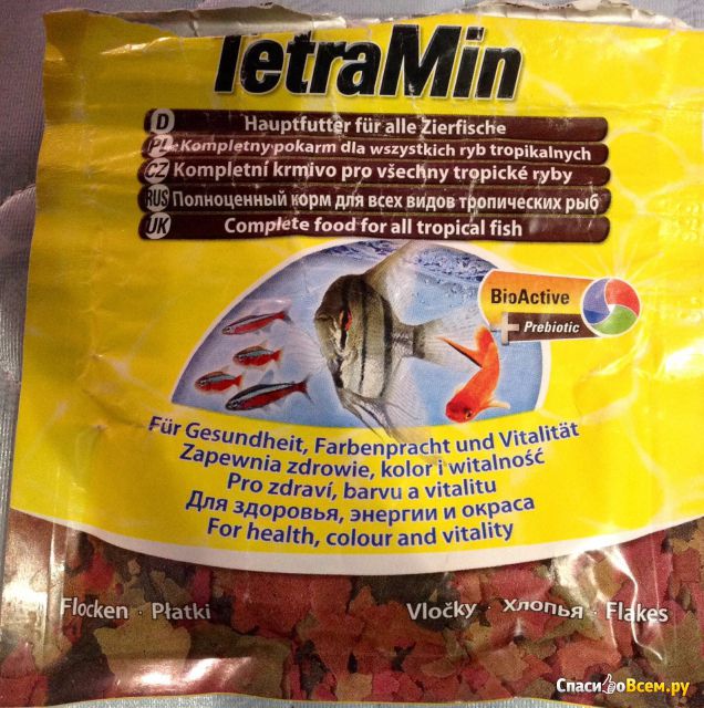 Полноценный корм для всех видов тропических рыб Tetra TetraMin для здоровья, энергии и окраса