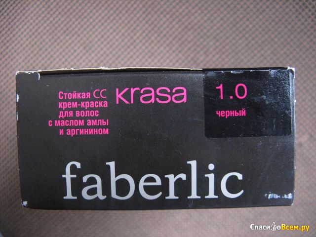 Стойкая CC крем-краска для волос с маслом амлы и аргинином Faberlic Krasa 1.0 Черный