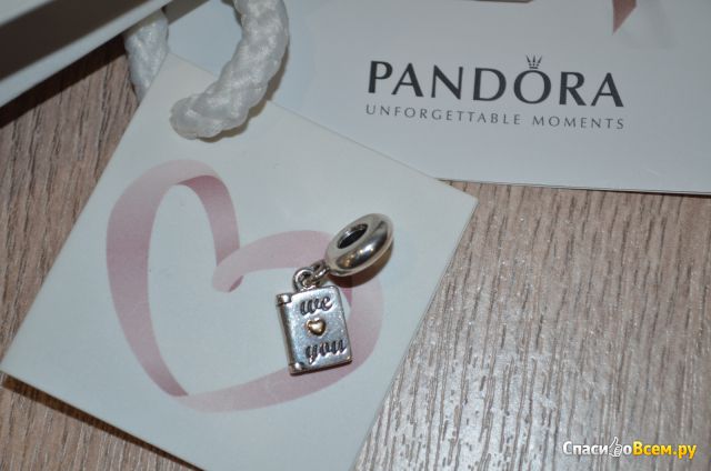 Шарм-подвеска Pandora "Мы любим тебя" арт. 791532