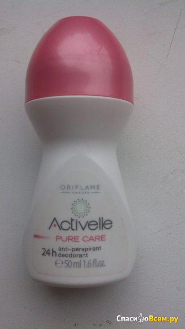 Шариковый дезодорант-антиперспирант Oriflame "Activelle" Pure Care с ухаживающим комплексом