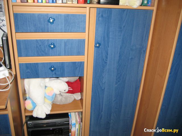 Детская мебель стенка "Юниор" синий GERA-мебель BRW
