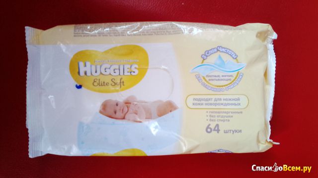 Детские влажные салфетки Huggies Elite Soft