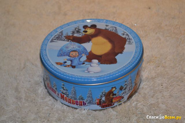Печенье сдобное с шоколадом "Зимняя сказка" Маша и медведь "Сладкая сказка"