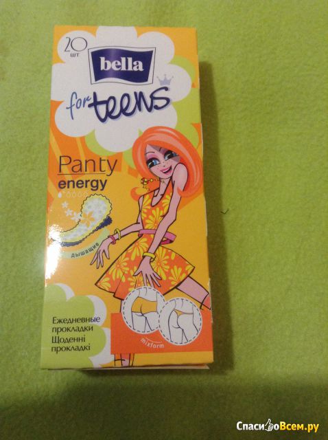 Ежедневные прокладки Bella For Teens Panty Energy Дышащие