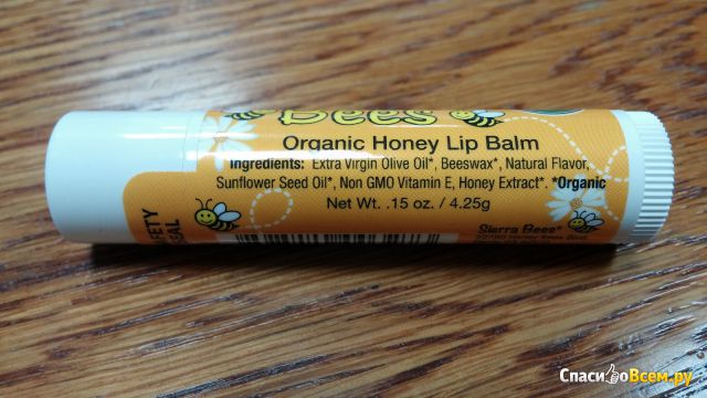 Бальзам для губ Sierra Bees "Organic Honey Lip Balm"
