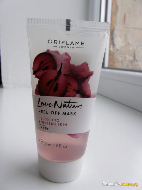 Отшелушивающая маска-пленка "Oriflame" peel-off mask Love Nature "Виноград"