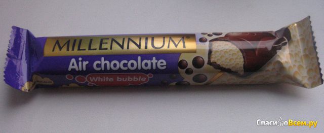 Шоколад пористый молочный и белый Millennium Air Chocolate White bubble