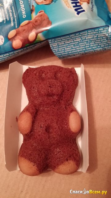 Бисквитное пирожное "Медвежонок Барни" с молочной начинкой