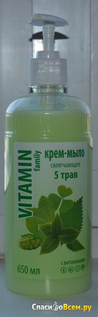 Крем-мыло смягчающее Vitamin family с витаминами "5 трав"