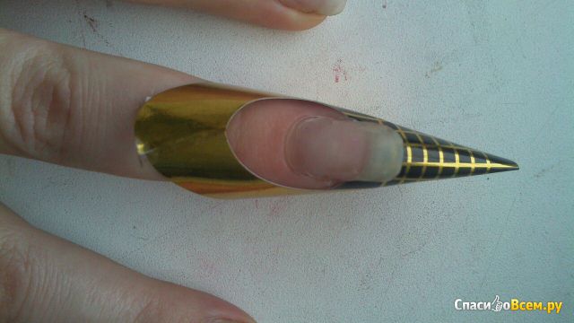 Формы широкие золотые для наращивания ногтей Nail Creator Double Thick Nail Form