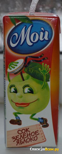Сок яблочный из зеленых яблок "Мой" восстановленный для детского питания