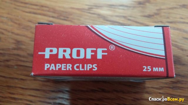 Скрепки металлические никелированные Proff Paper Clips PFN0506-25