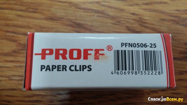 Скрепки металлические никелированные Proff Paper Clips PFN0506-25