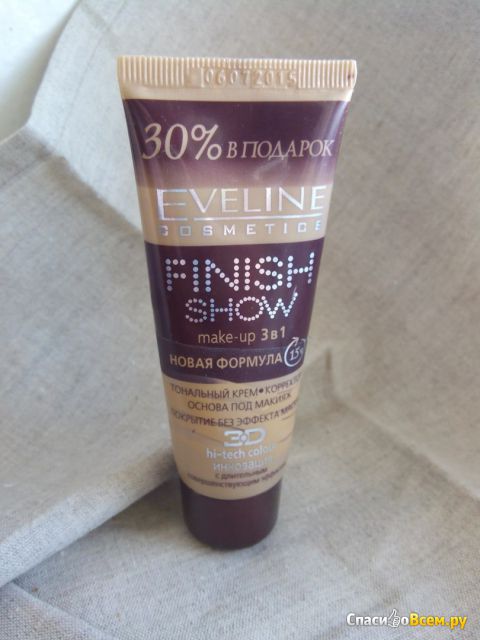 Тональный крем Eveline Cosmetics Finish Show Make-Up 3 в 1 3D Hi-Tech Colour