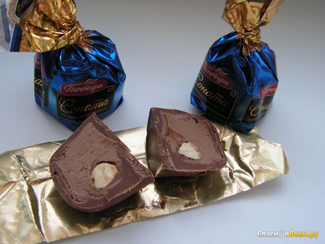 Шоколадные конфеты "Победа" Соната с лесным орехом и ореховым кремом