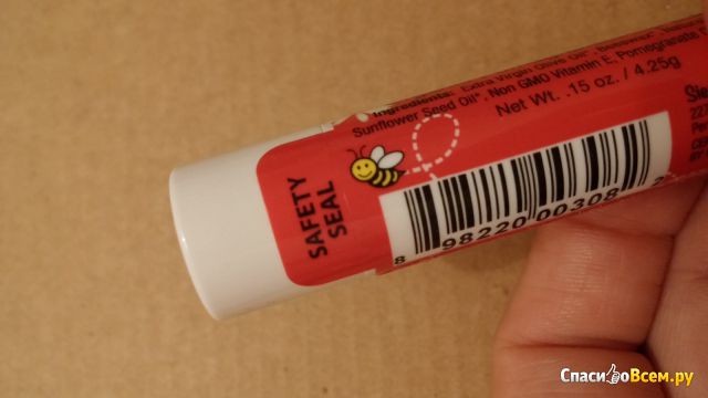 Натуральный бальзам для губ Sierra Bees с гранатом, пчелиным воском и витамином E