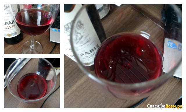 Вино столовое красное сухое "Саперави" Грузинские вина