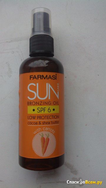 Масло для загара Farmasi Sun Bronzing Oil SPF 6 with carrots