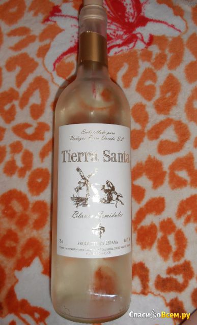 Вино столовое белое полусладкое Bodegas Parra Dorada S.L. Tierra Santa Blanco Semidulce