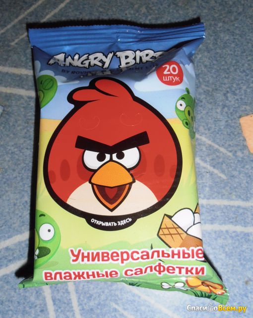 Влажные салфетки Angry Birds универсальные