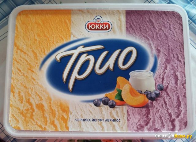 Мороженое Юкки "Трио" черника-йогурт-абрикос