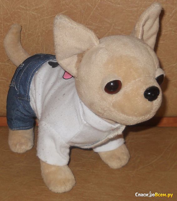 Плюшевая собака Чихуахуа Simba в джинсовой сумочке арт. 5894128