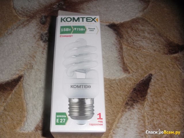 Компактная люминесцентная лампа Komtex Стандарт Кллп-С-15-840-Е27 Арт.15044872