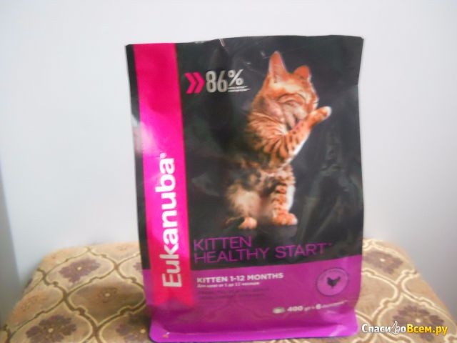 Сухой корм Eukanuba Kitten Healthy Start с курицей для котят, беременных и кормящих кошек