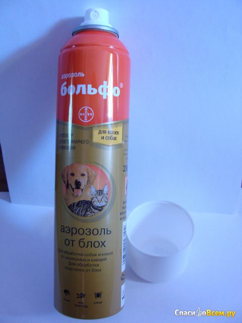 Аэрозоль инсектоакарицидный для собак и кошек Больфо Bayer Блохи, вши, власоеды, клещи