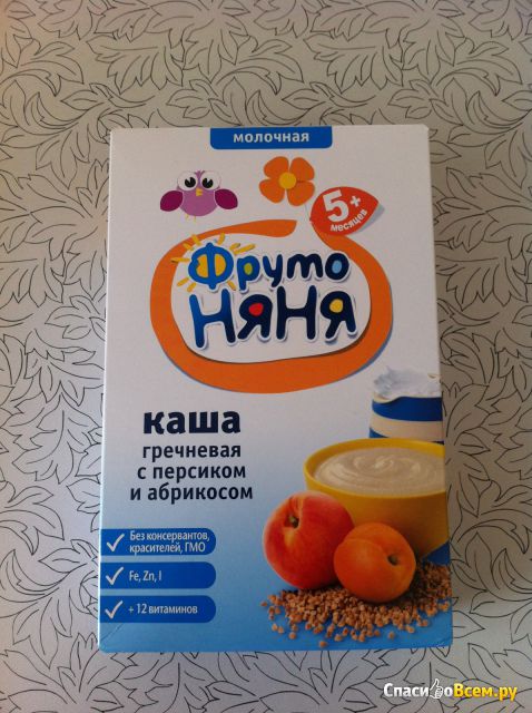 Каша гречневая "ФрутоНяня" с молоком, с персиками и абрикосами