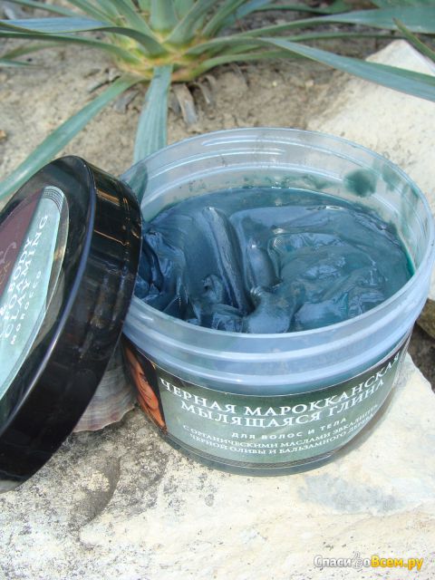 Мылящаяся глина для волос и тела Planeta Organica Чёрная марокканская