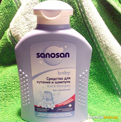 Средство для купания и шампунь Sanosan baby Bad & shampoo с оливковым маслом и молочным протеином