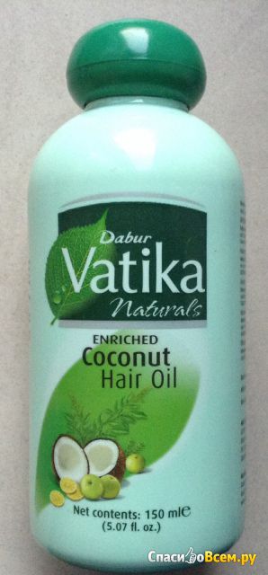 Обогащенное кокосовое масло для волос "Dabur Vatika"