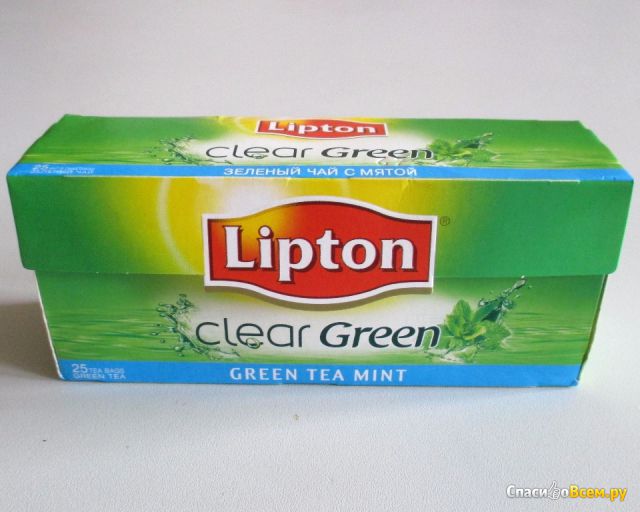 Зелёный чай с мятой Lipton Clear Green пакетированный Green tea mint