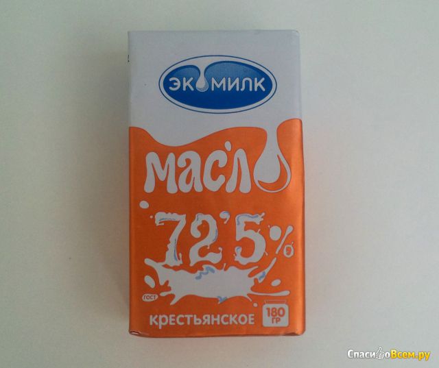 Сливочное масло "Экомилк" Крестьянское 72,5%