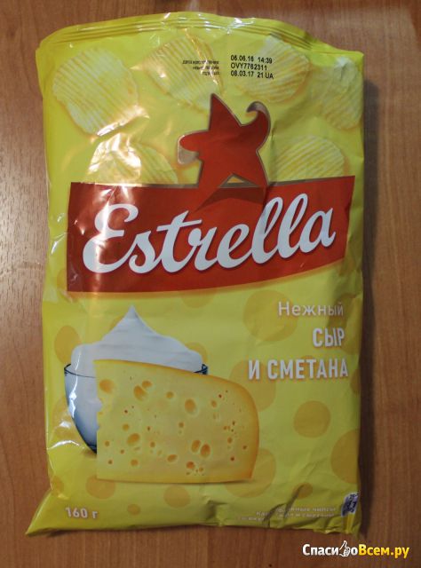 Чипсы "Estrella" Нежный сыр и сметана